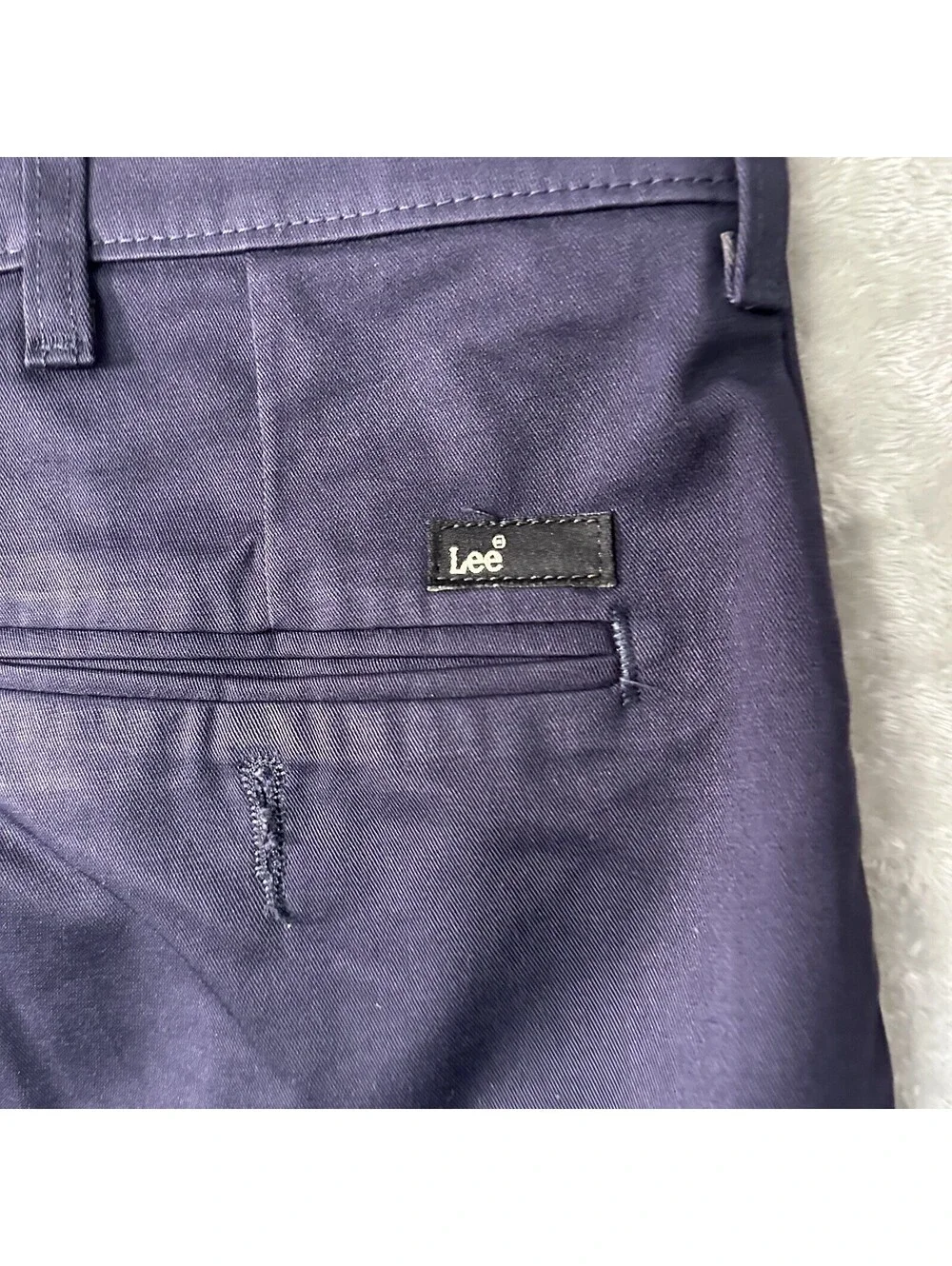 Mens Lee Custom Fit Collection Navy Blue Dress Pants 36x29 Flat Front